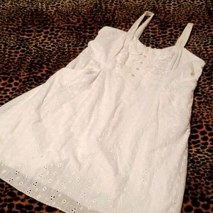 Cotton Eyelet Dress with Pockets